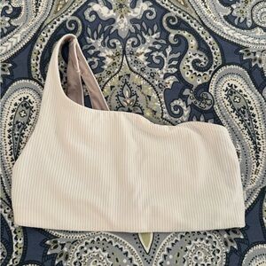 Lululemon Ribbed One-Shoulder bra in white